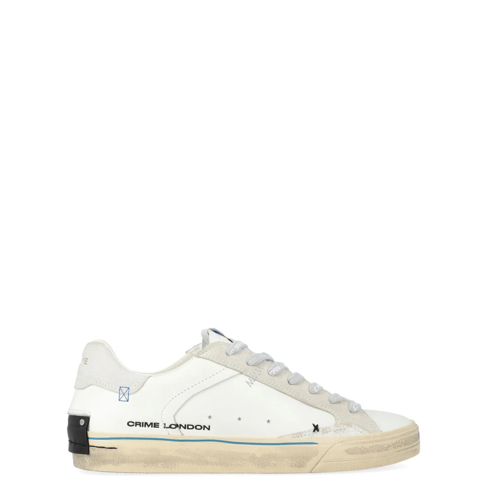Crime London Men's White Sneakers, 8 Uk, Distressed 2.0 Sneaker