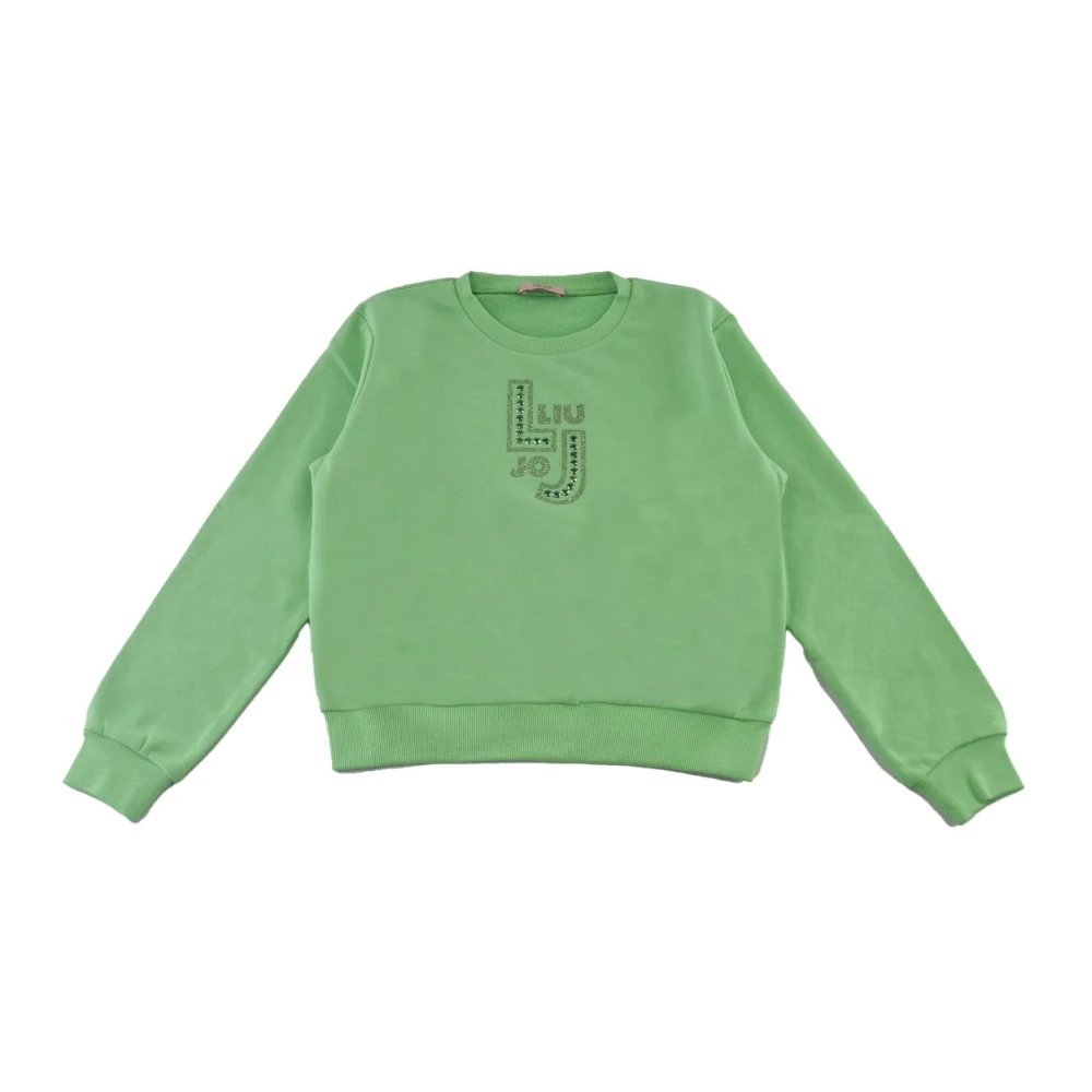 Liu Jo Glitter Logo Sweatshirt Green, Unisex