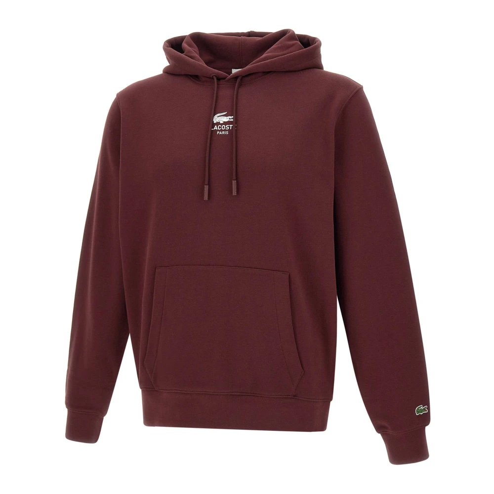 Lacoste Bordeaux Katoenen Sweatshirt met Capuchon Red Heren