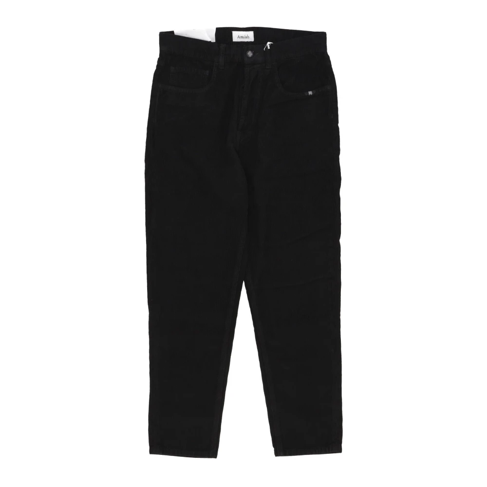 Amish Corduroy Heren Lange Broek Zwart Black Heren