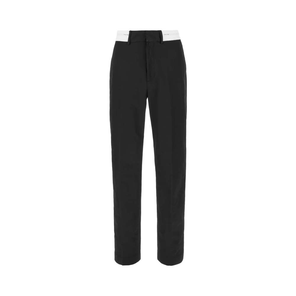 Palm Angels Mannelijk Zwart Broeken Heren, S, Katoen, Rechte Broek