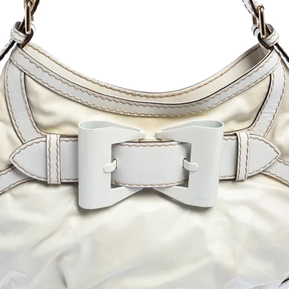 Gucci Vintage Pre-owned Coated canvas handbags White Unisex
