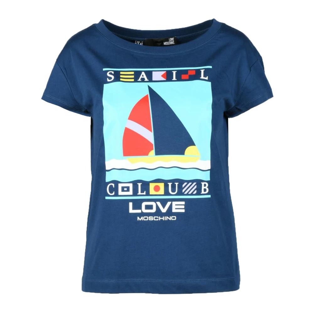 Love Moschino Tshirt Blue Dames