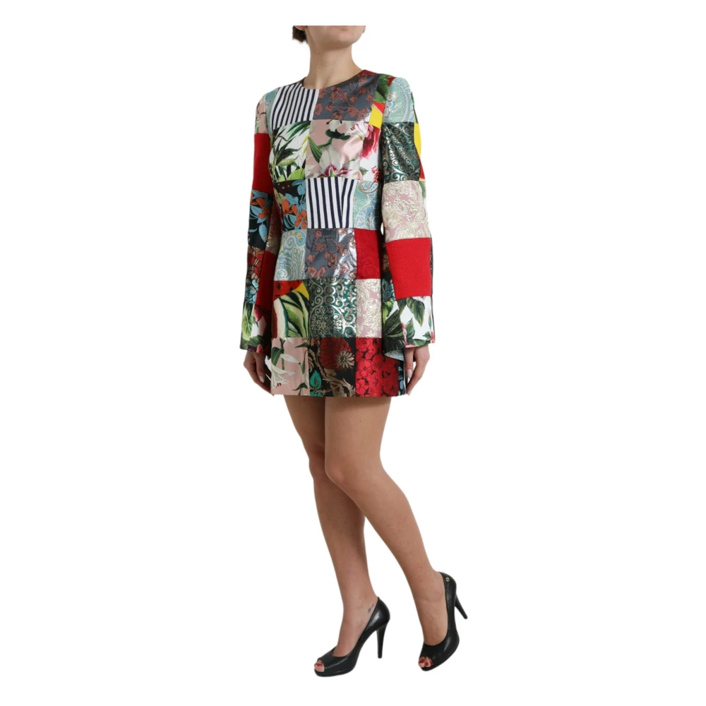 Dolce & Gabbana Bloemen Jacquard Mini Shift Jurk Multicolor Dames