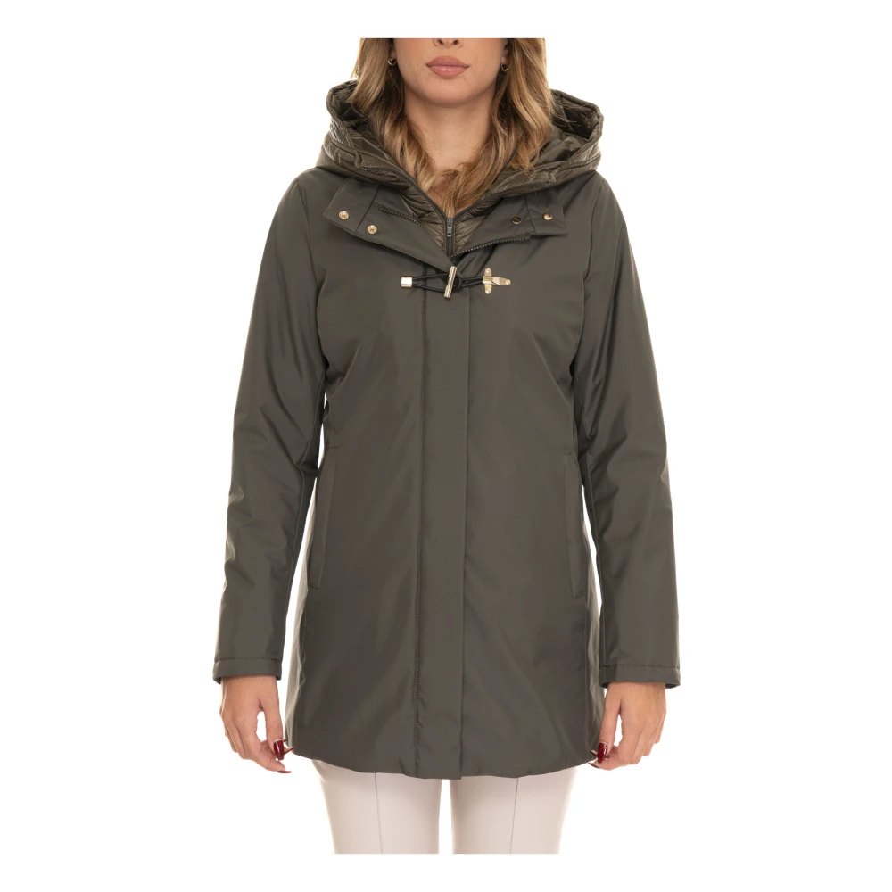 Fay Toggle Coat met Afneembare Bib Green Dames