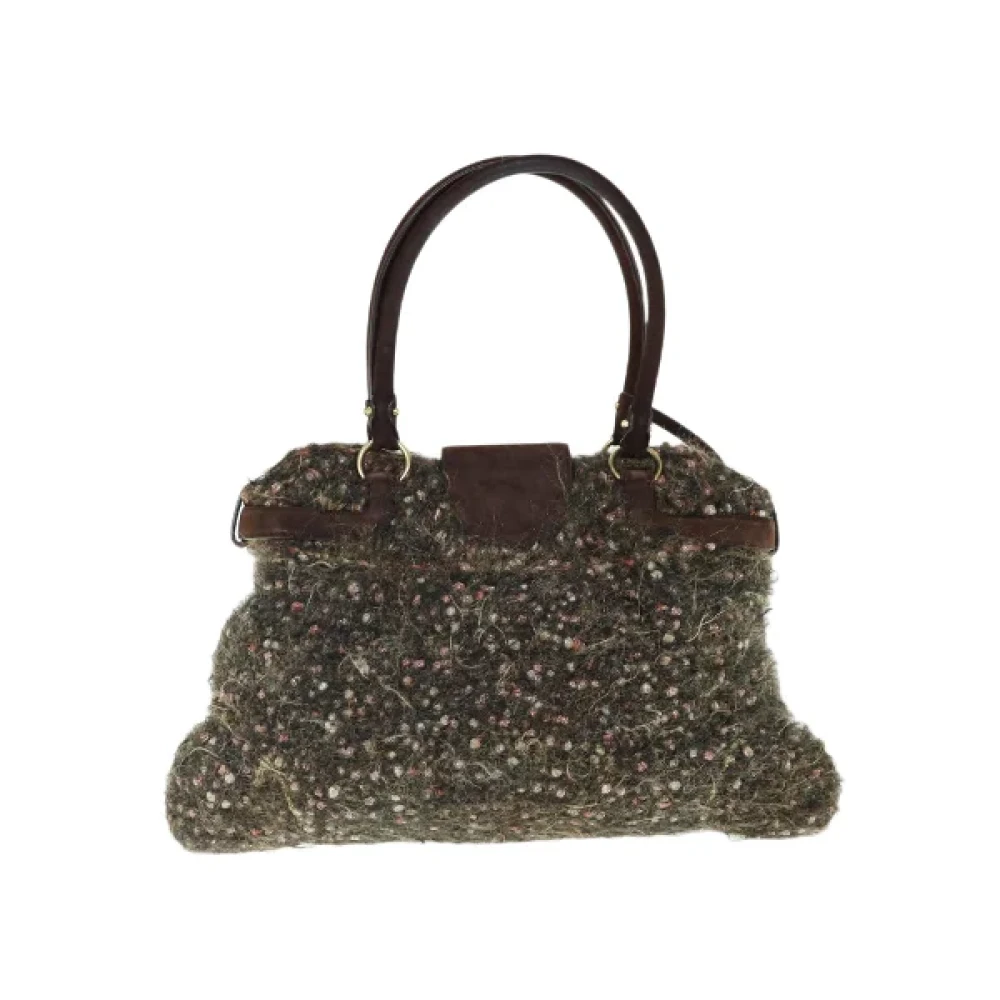 Salvatore Ferragamo Pre-owned Wool handbags Brown Dames
