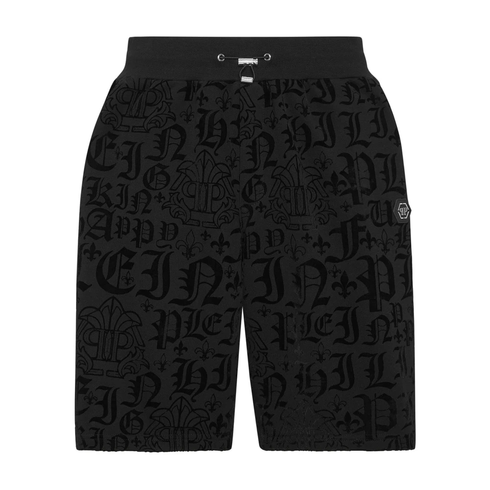 Philipp Plein Stijlvolle Denim Shorts voor Mannen Black Heren