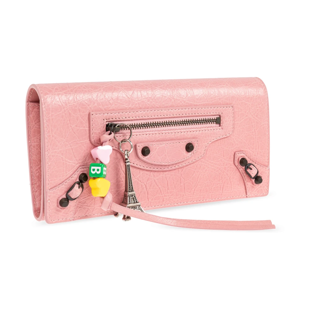 Balenciaga Portemonnee met Logo Pink Dames