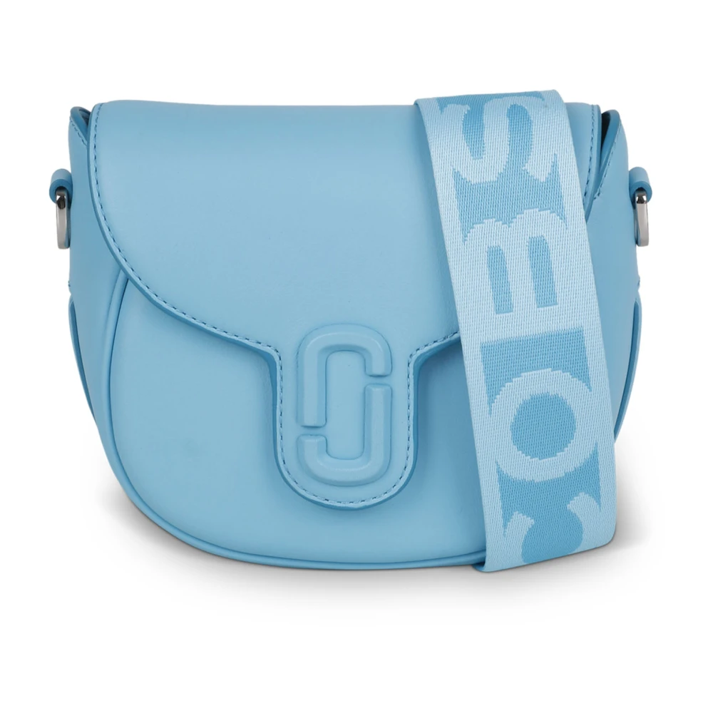 Marc Jacobs Leren Crossbody Tas met Logo Schouderband Blue Dames