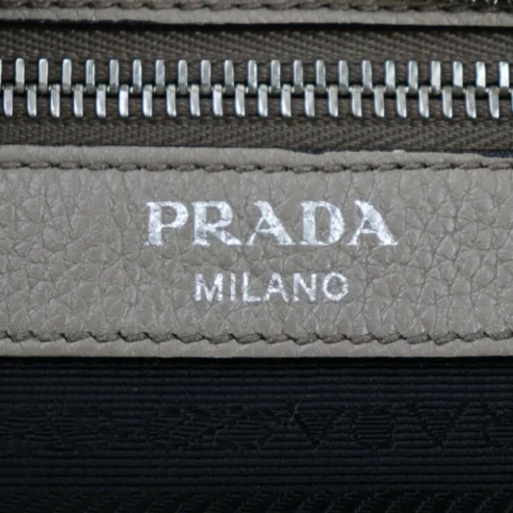 Prada Vintage Pre-owned Leather handbags Beige Dames