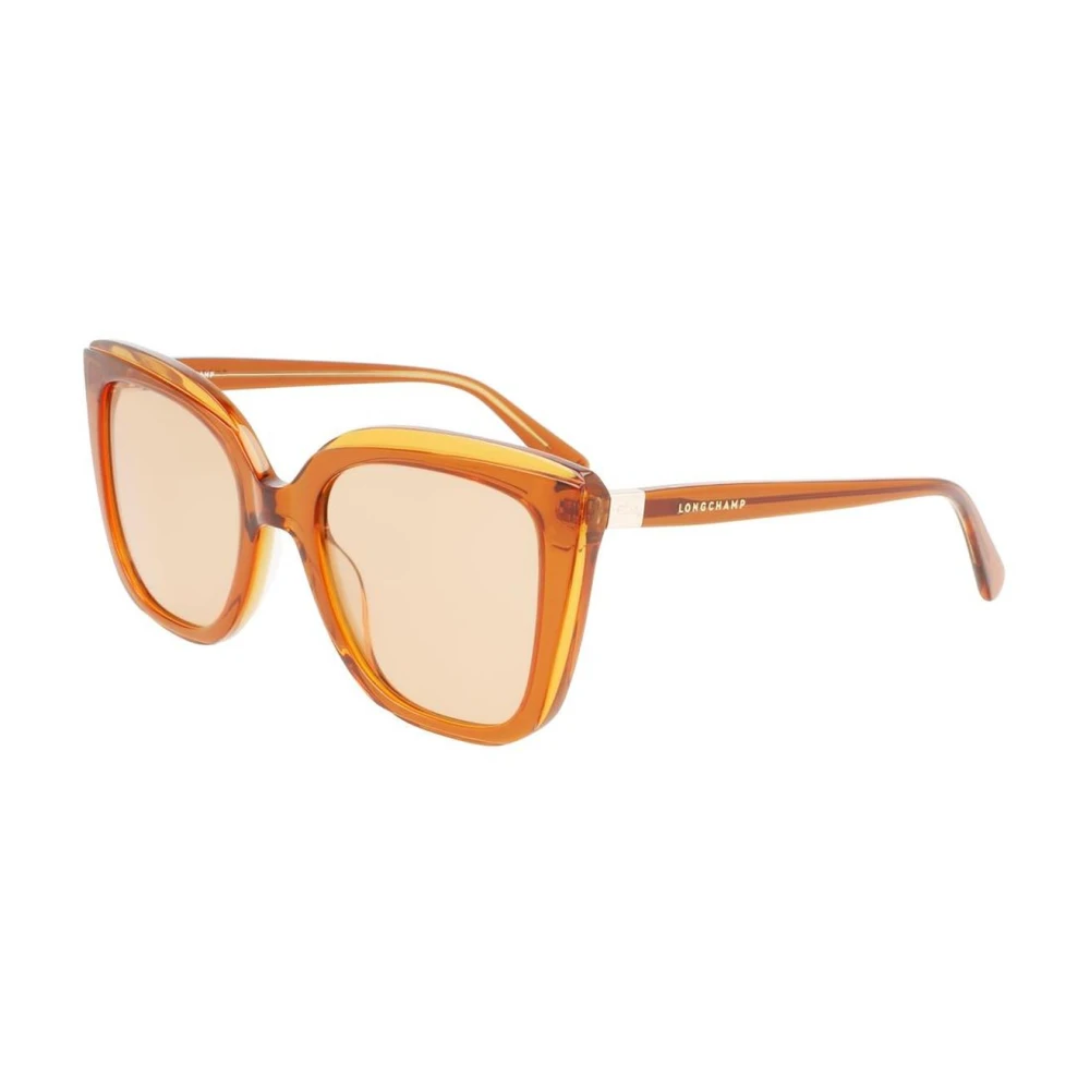 Longchamp Women's Orange Acetate Sunglasses With Square Frames