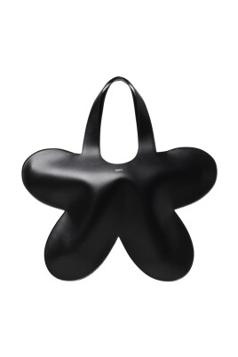 black-leather-flower-tote-bag