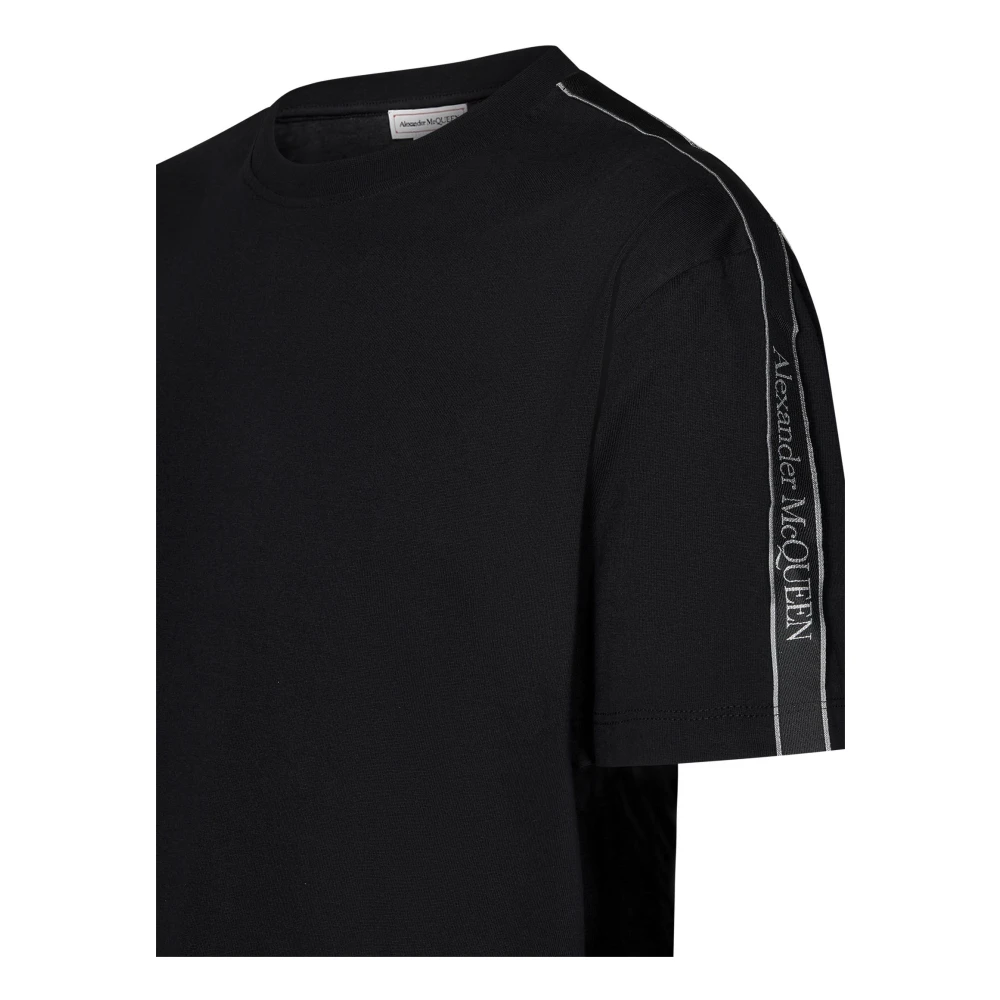 alexander mcqueen Zwarte T-shirts en Polo's met Logobanden Black Heren