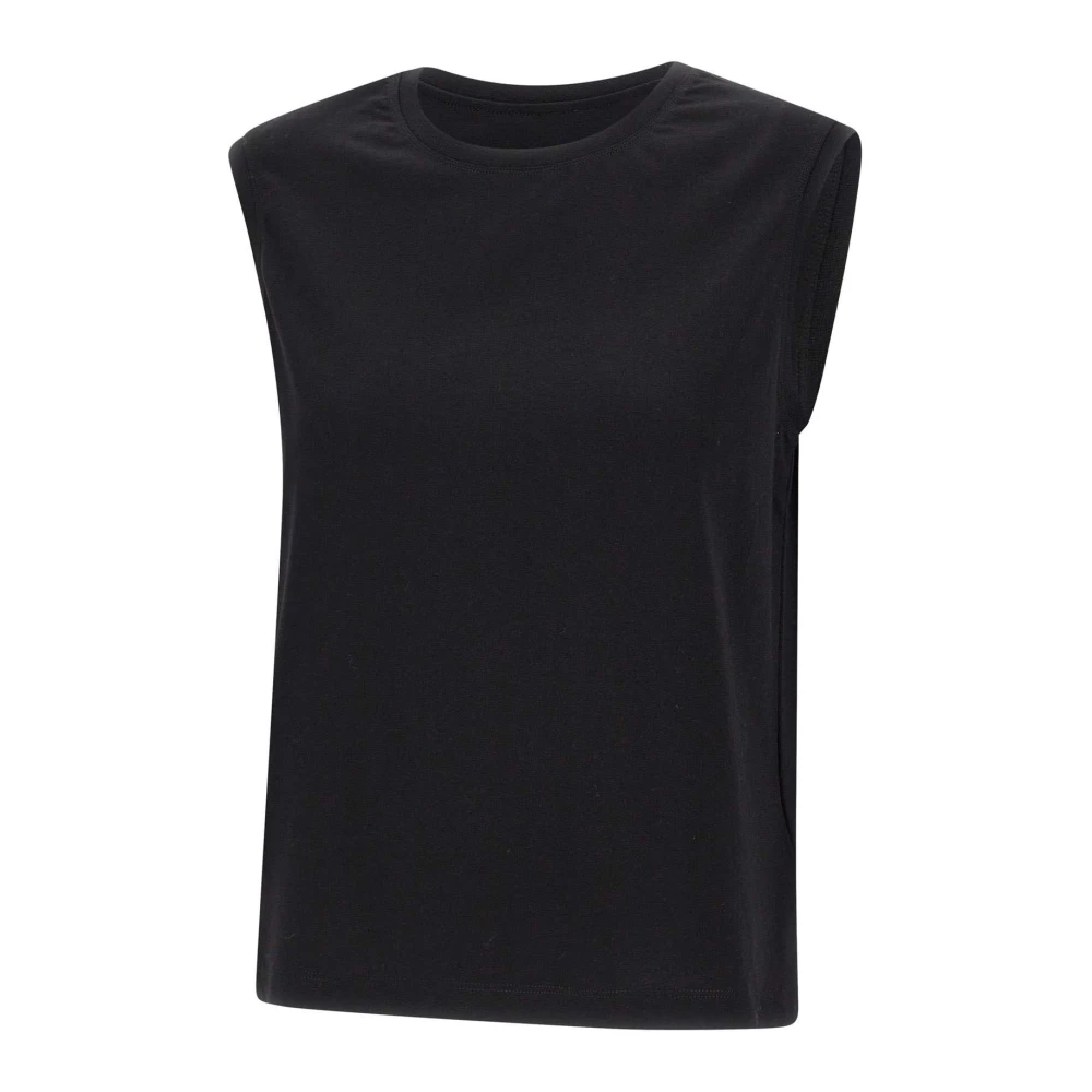 Victoria Beckham Zwarte Katoenen Geribbelde Top Mouwloos Black Dames