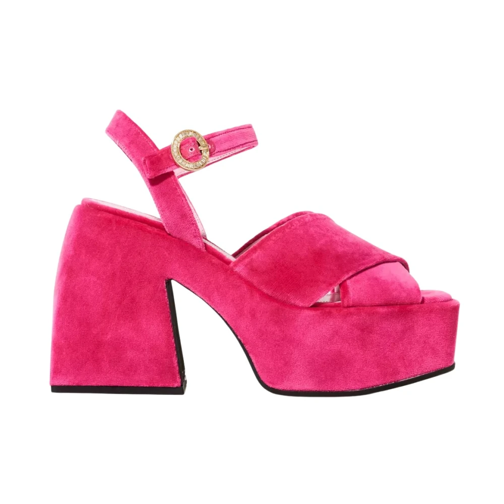 Nodaleto Rosa Platåsandaler med Dekorativ Spänne Pink, Dam