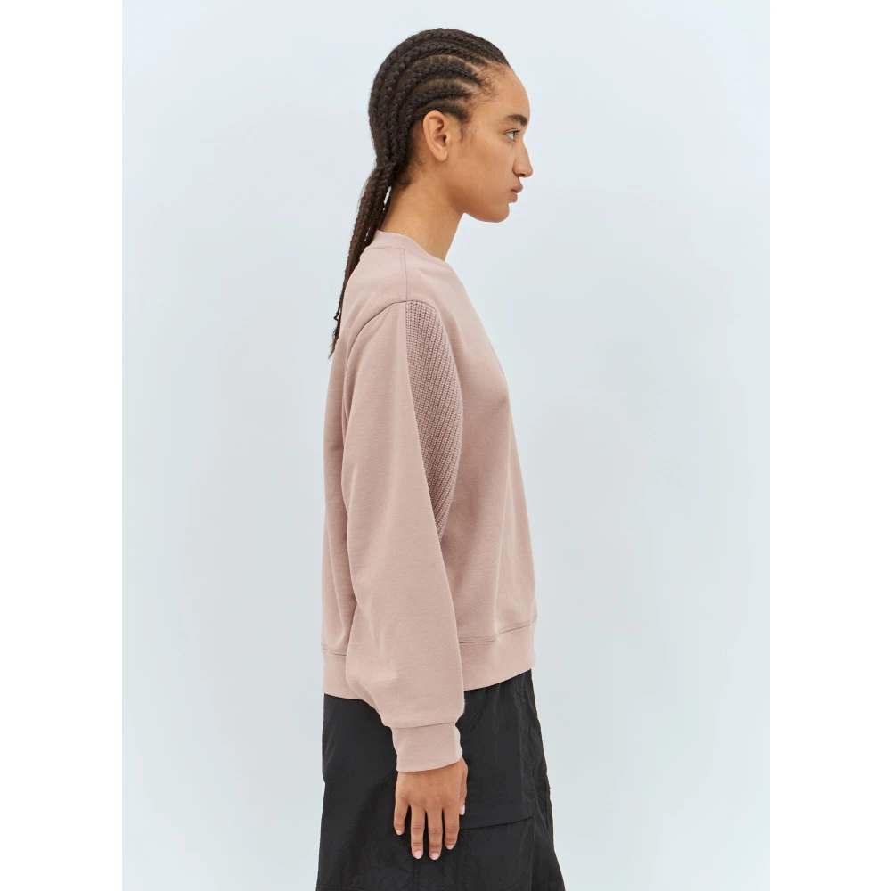 Moncler Wollen Panelen Crewneck Sweatshirt Pink Dames