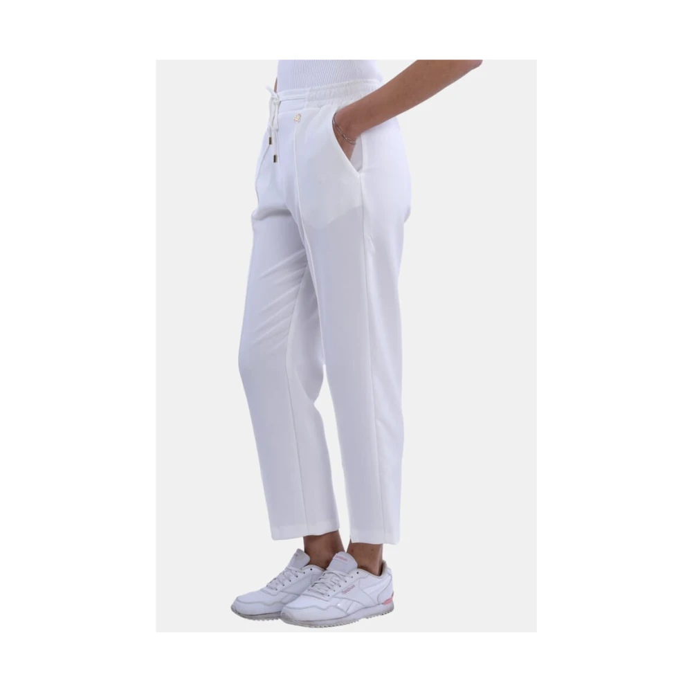 Fracomina Jogger-stijl Hoge Taille Broek White Dames