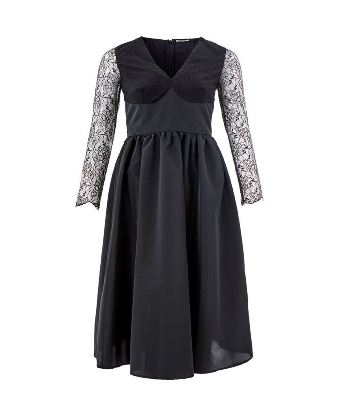 robe-elegante-en-polyester-noir