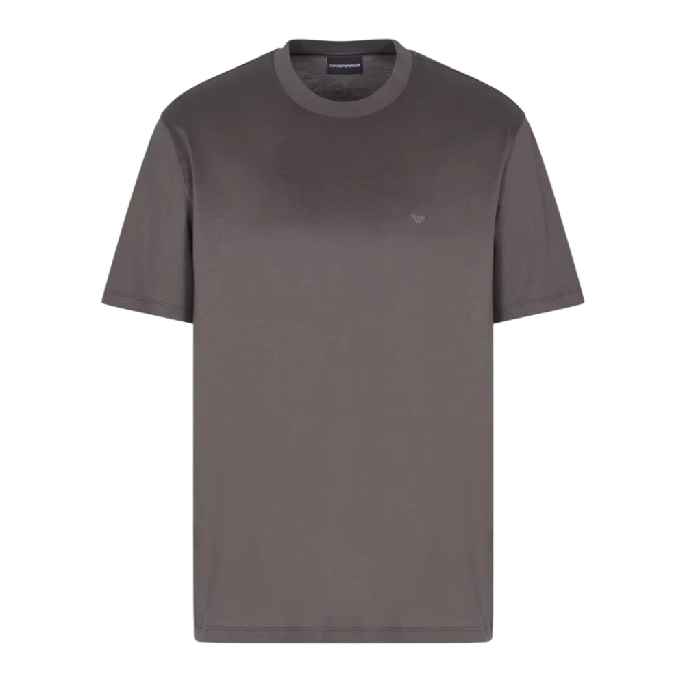 Emporio Armani Men's Gray Stylish T-Shirts And Polos With Eagle Embroidery