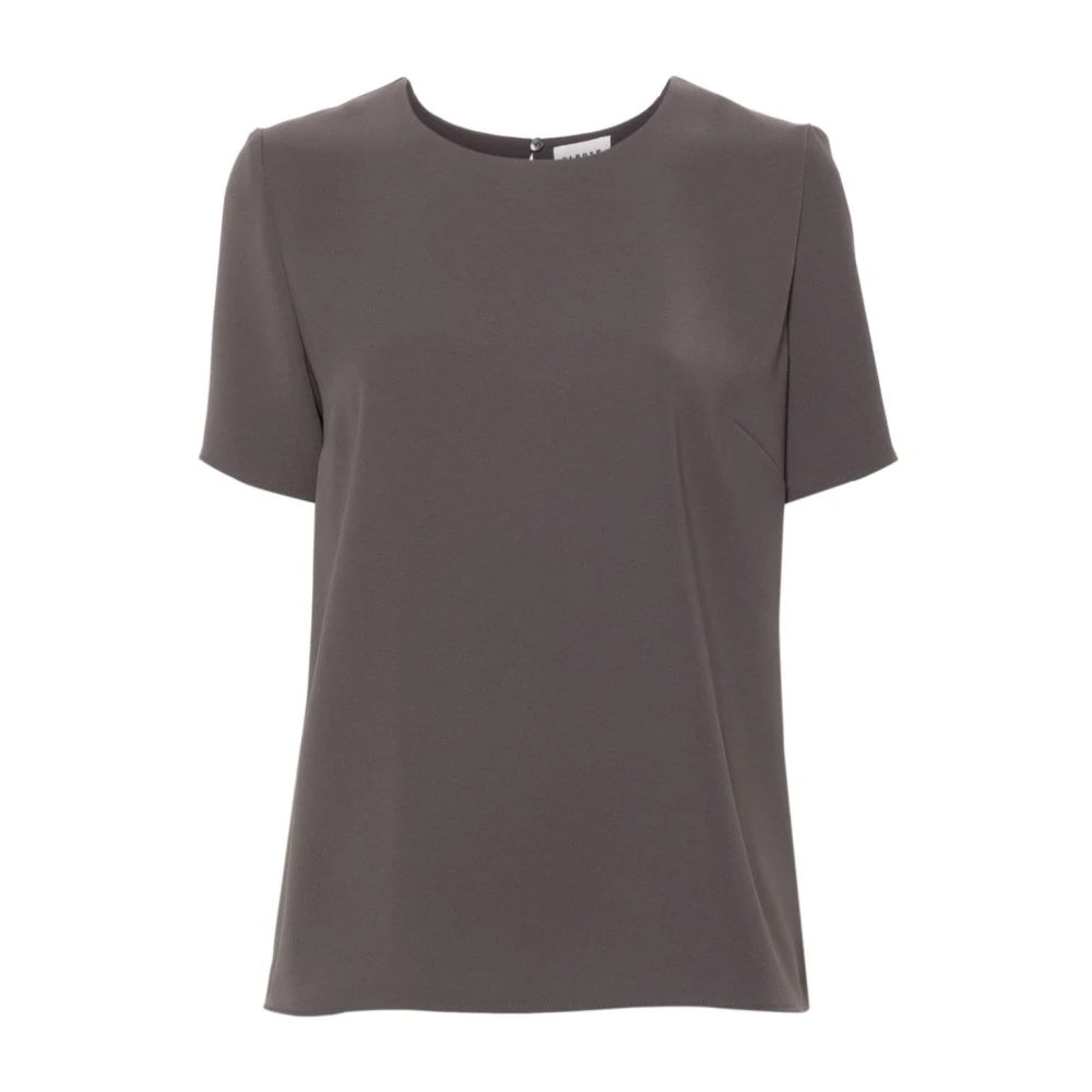 P.a.r.o.s.h. Grijze Crepe Textuur Shirt met Sleutelgat Detail Gray Dames