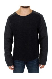 Gray wool crewneck sweater
