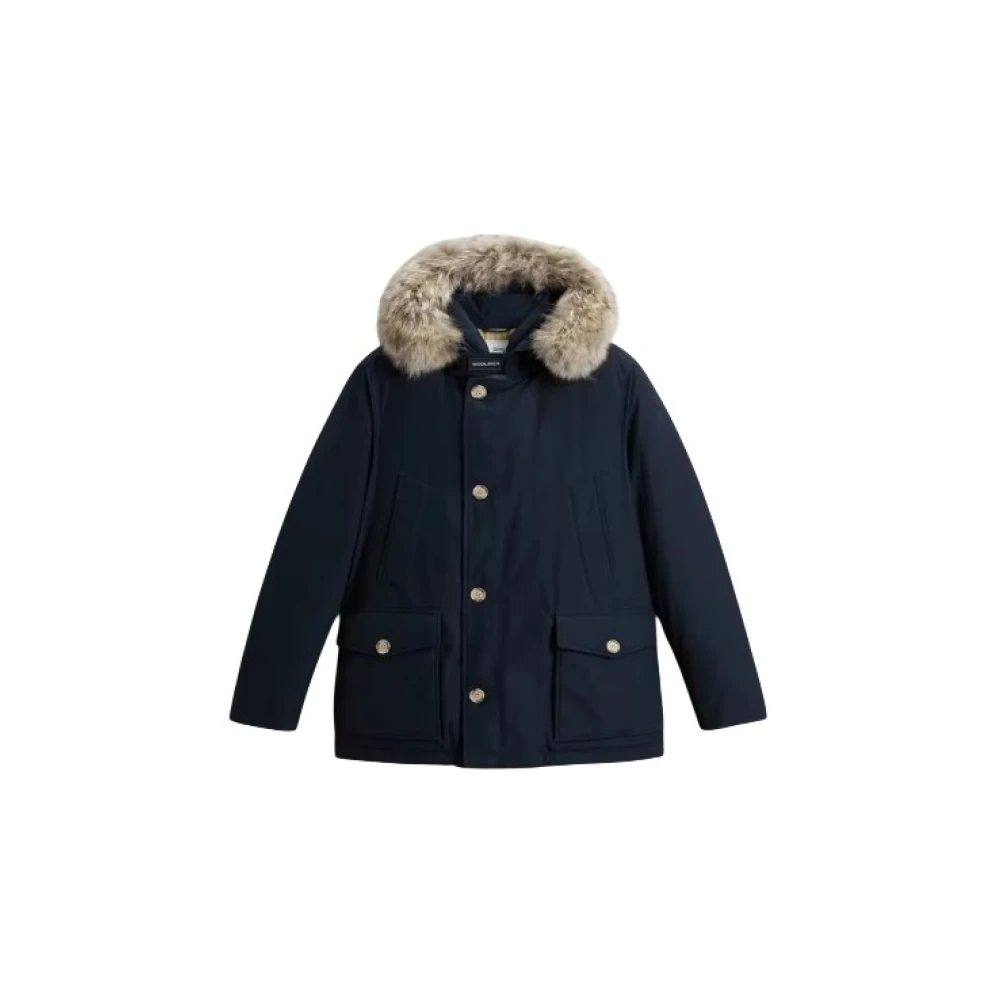Woolrich Arctic Detachable Fur Anorak - Male - Parkas - Blue - S - Coats