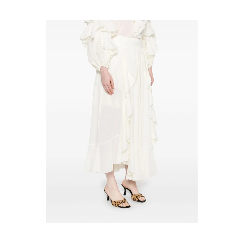 Zimmermann Ivoor Wit Geplooide Asymmetrische Zoom Rok White Dames
