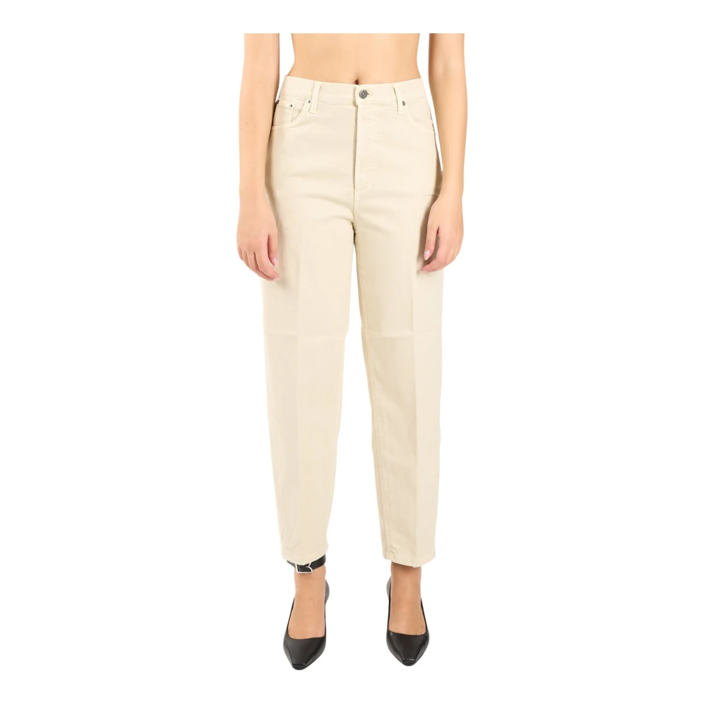 Dondup Lage taille wijde pijp jeans Bessie model Beige Dames