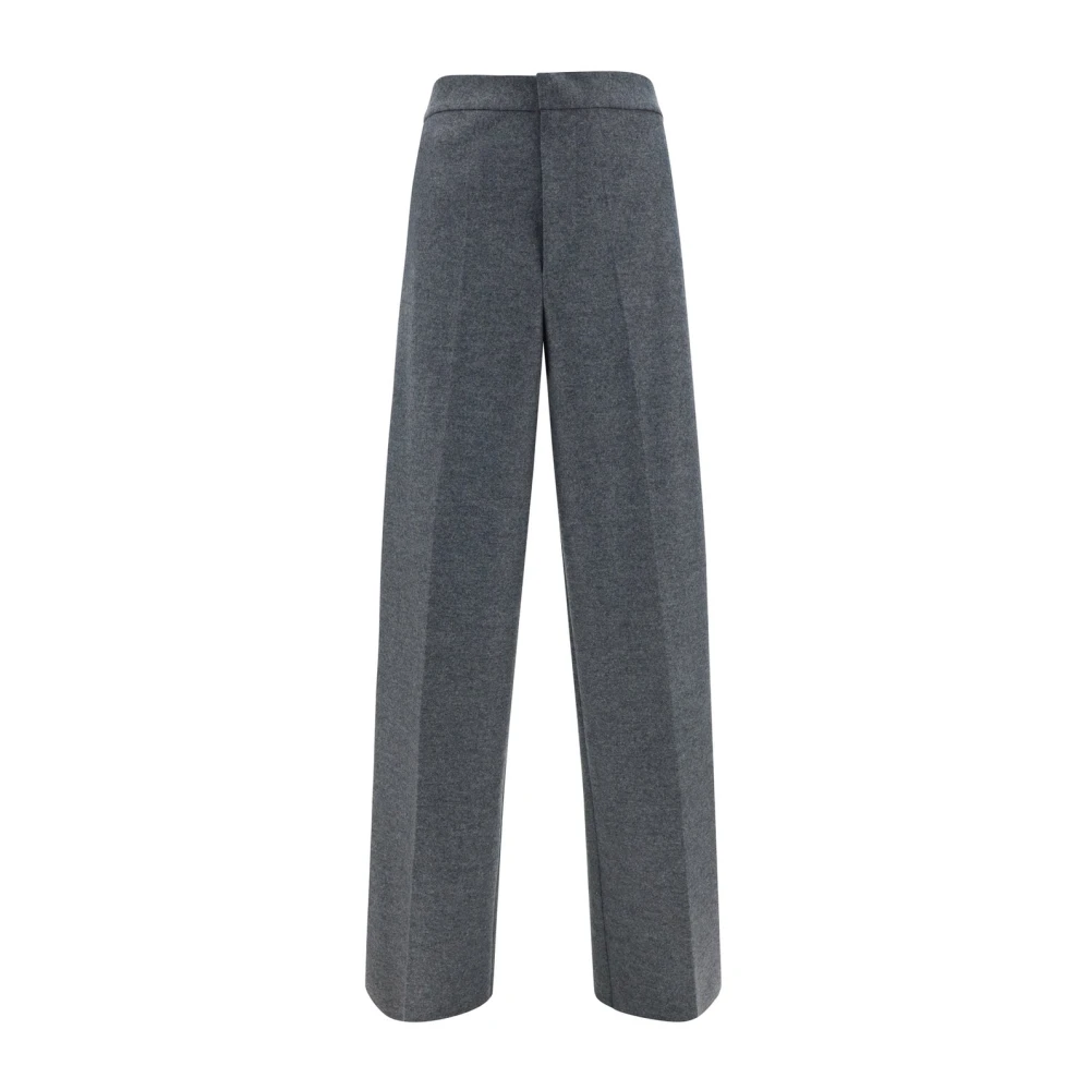 Jil Sander Men's Gray Straight Trousers, S, Classic Tailored Trousers