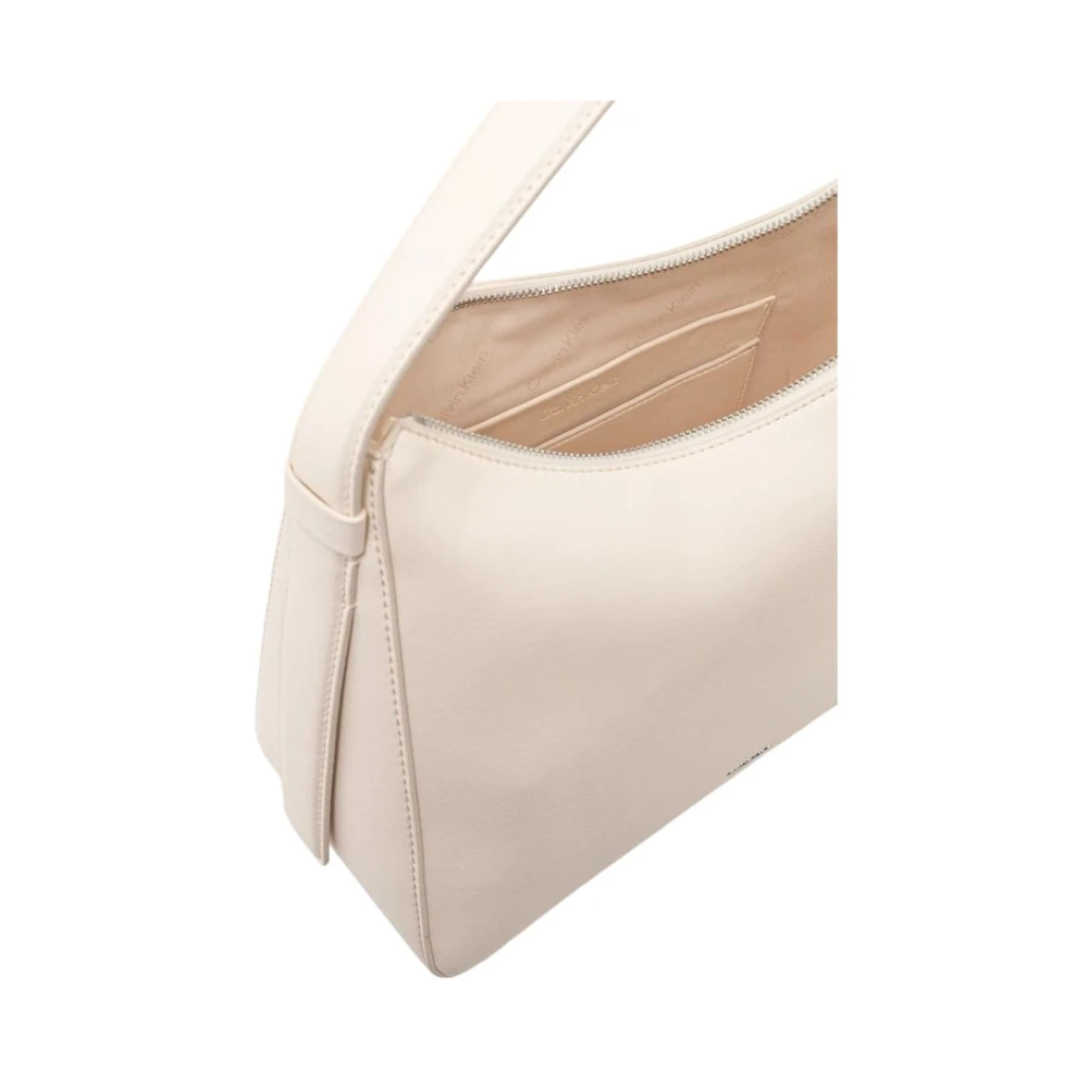 Calvin Klein Witte Polyurethaan Dames Middelgrote Tas White Dames