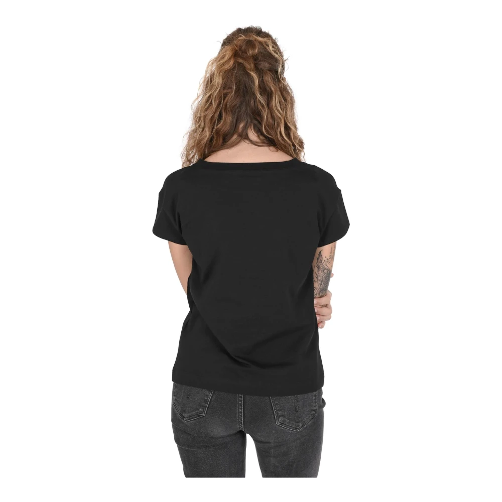 Love Moschino Zwart Katoen Spandex T-Shirt Black Dames