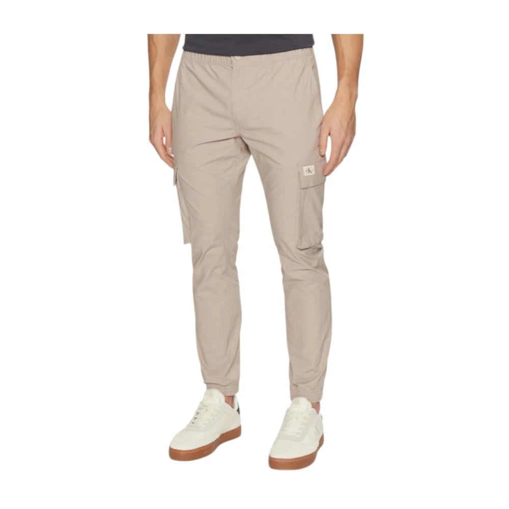 Calvin Klein Jeans Tapered Broek Lente Zomer Collectie Beige Heren