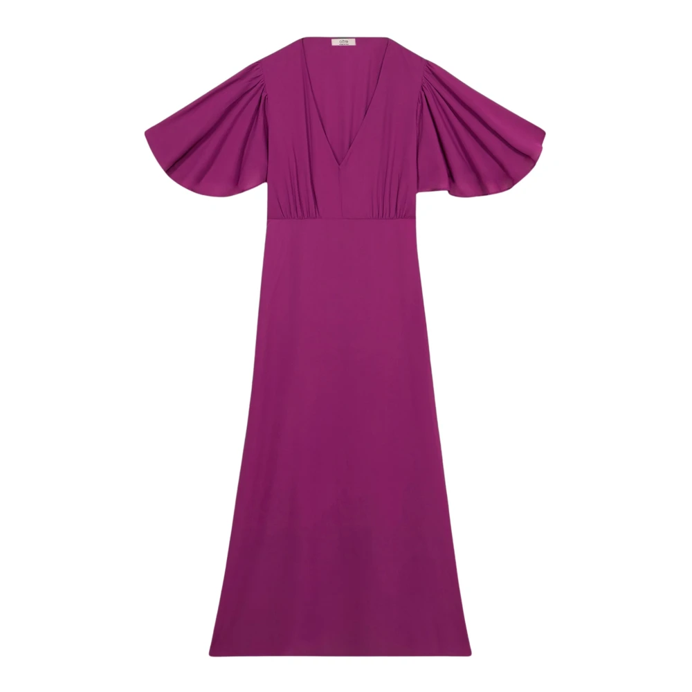 Oltre Lange Jurk met Vleermouwen Purple Dames