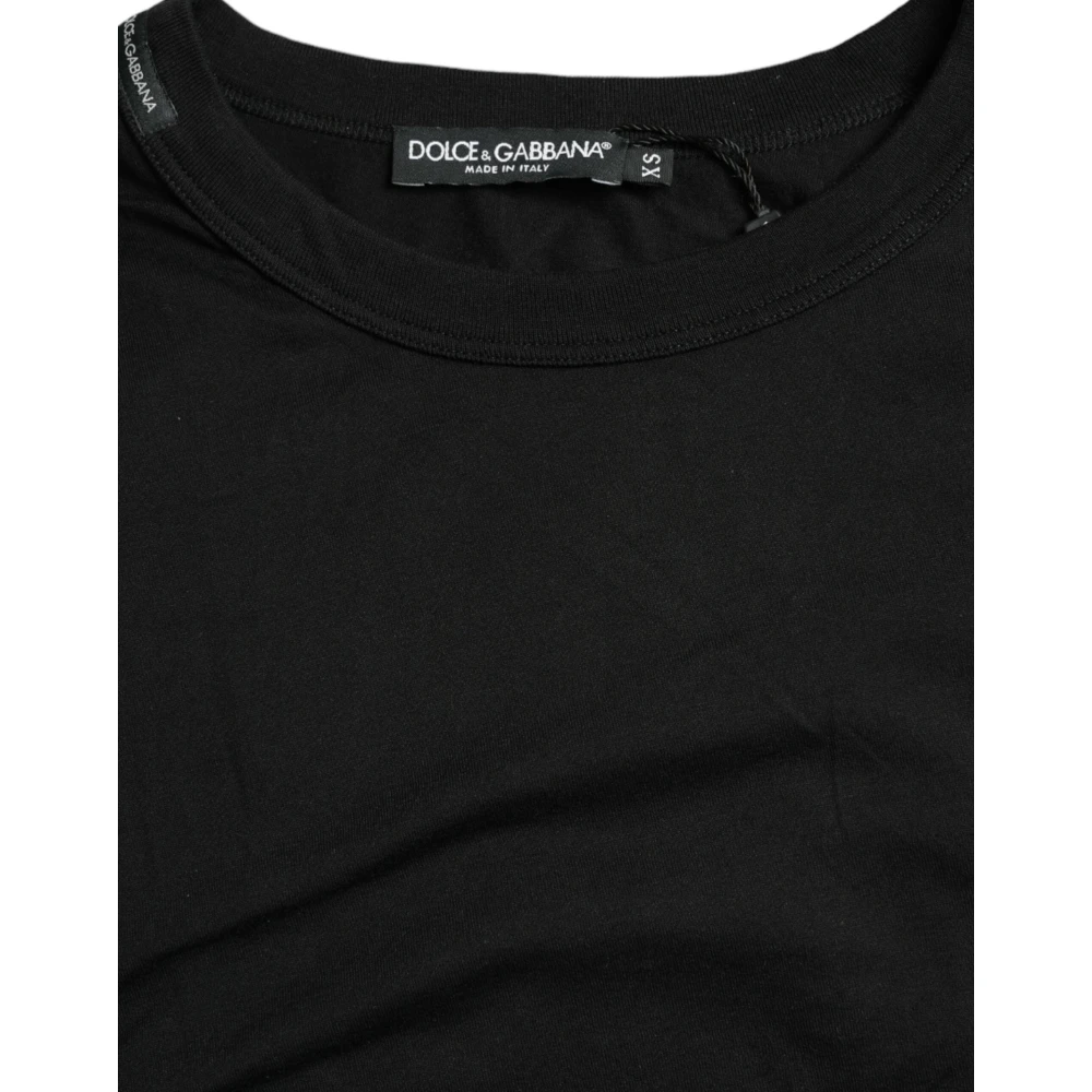 Dolce & Gabbana Geëmbosseerd Logo Katoenen T-shirt Black Heren