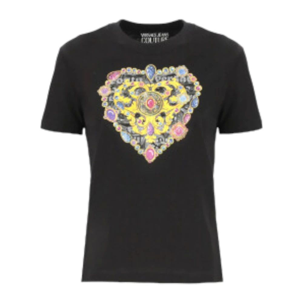 Versace Jeans Couture Zwart Heart Couture Logo T-shirt Black