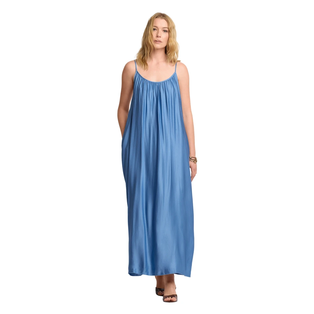 Kocca Vrouw Blauw Kleedjes Dames, M, Lange Jurk Met Dunne Bandjes
