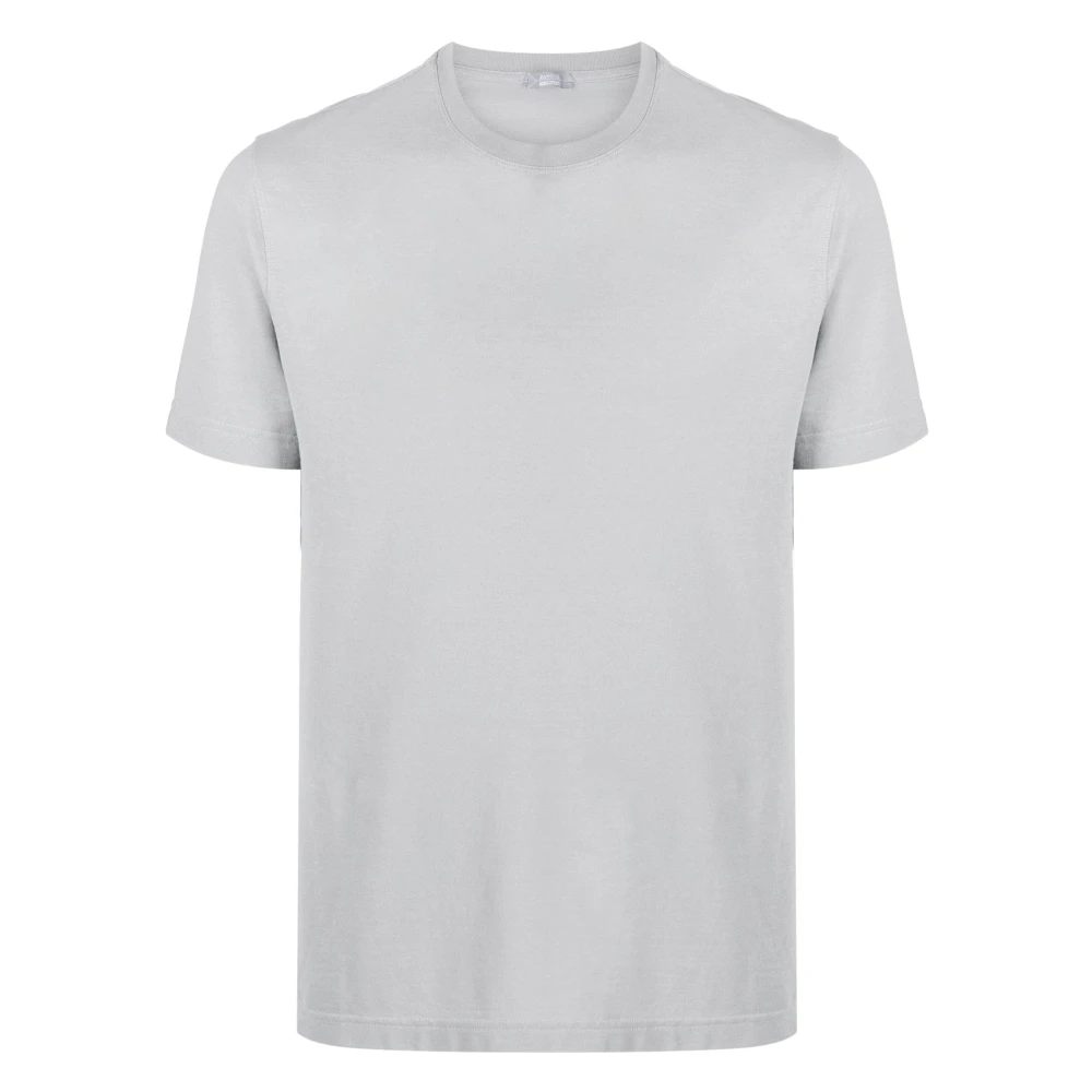 Zanone Katoenen T-shirt met 3 knopen Gray Heren