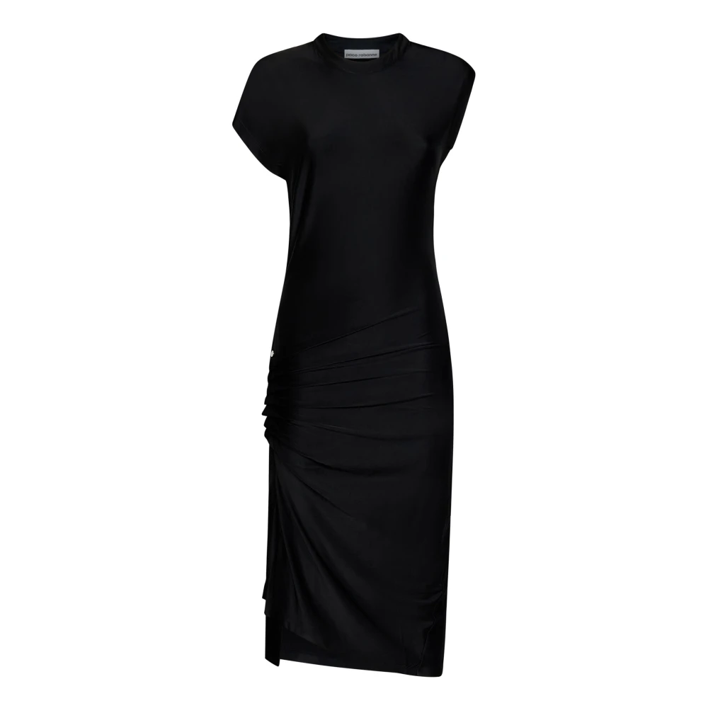 Rabanne Women's Black Draped Midi Dress - Midi Dresses - S - Dresses