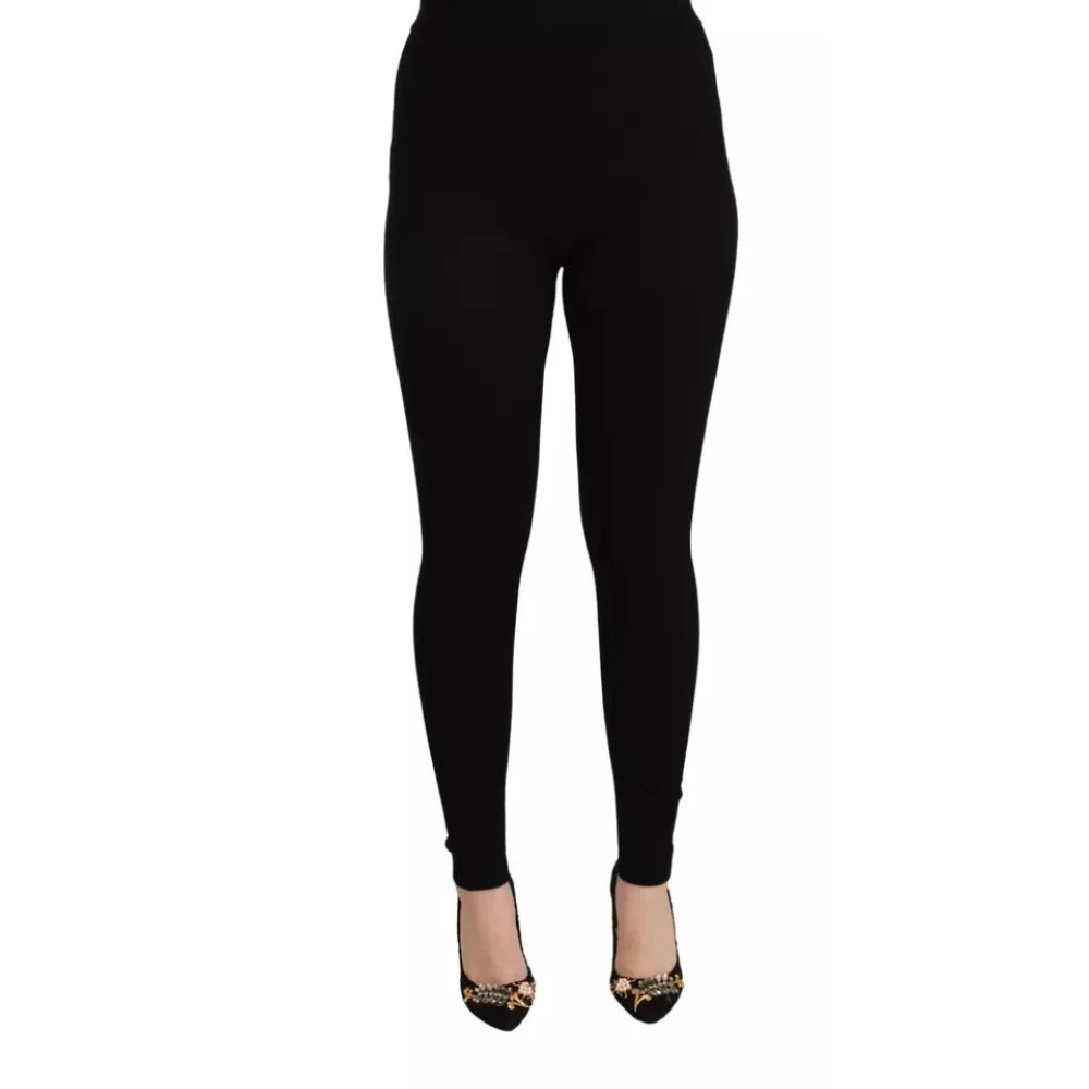 Dolce & Gabbana Women's Black High Waist Stretch Tights