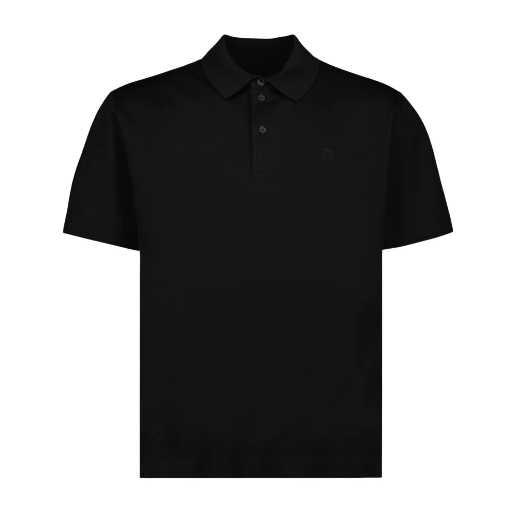 Givenchy Zwart Geborduurd Monogram Poloshirt Black Heren