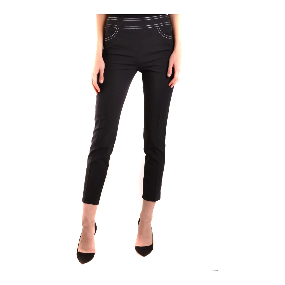 Boutique Moschino Women's Black Slim-Fit Trousers, Xs, Trousers