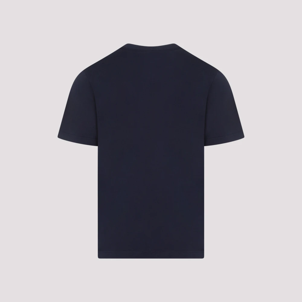 Brioni Blauw Katoenen T-shirt met Logo Blue Heren