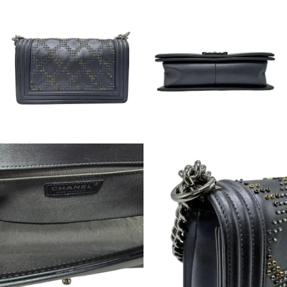 Chanel Vintage Pre-owned Leather chanel-bags Gray Dames