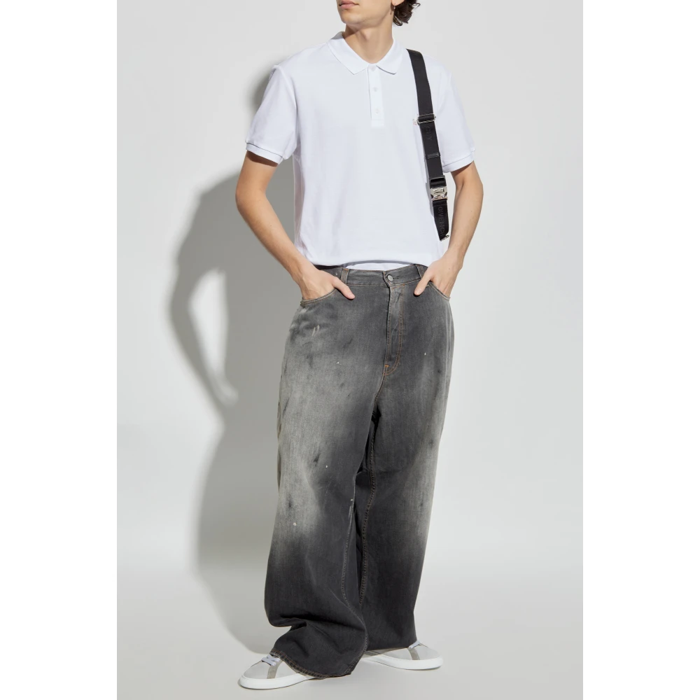 Moschino Katoenen polo met logo White Heren