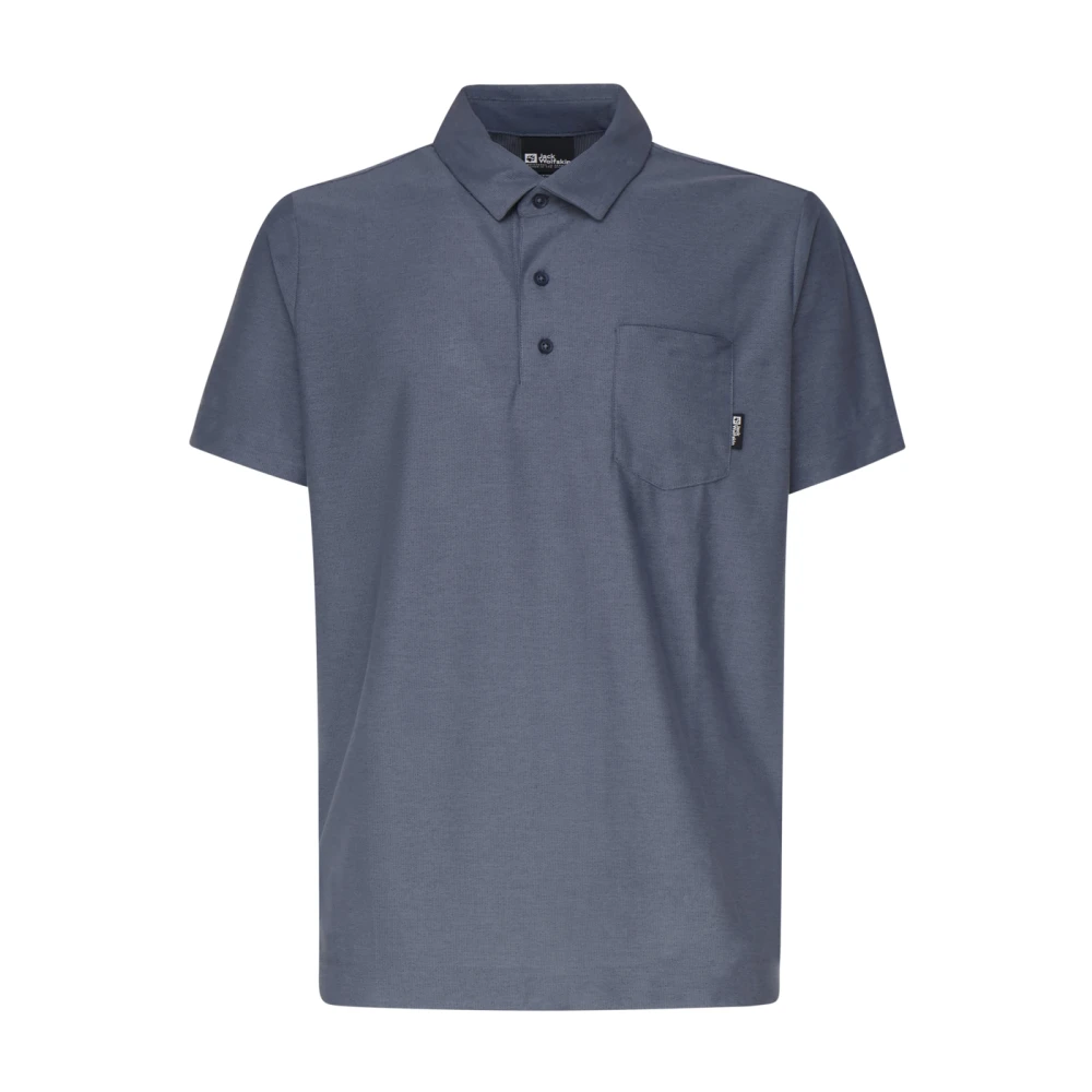 Jack Wolfskin Blauwe Polo T-shirt met Sneldrogende Technologie Blue Heren