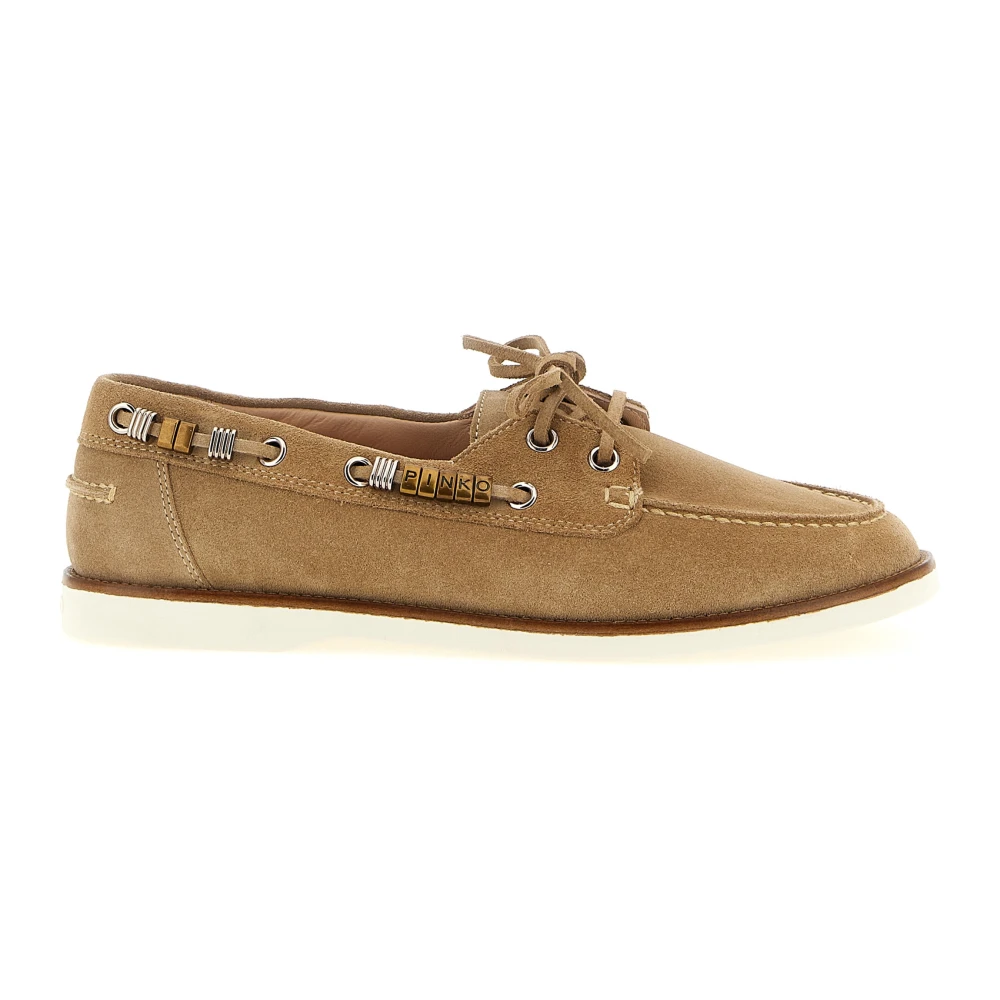 Pinko Vrouw Beige Schoenen Dames, 36 Eu, Suède, Grace 01 Suede Boot Shoe