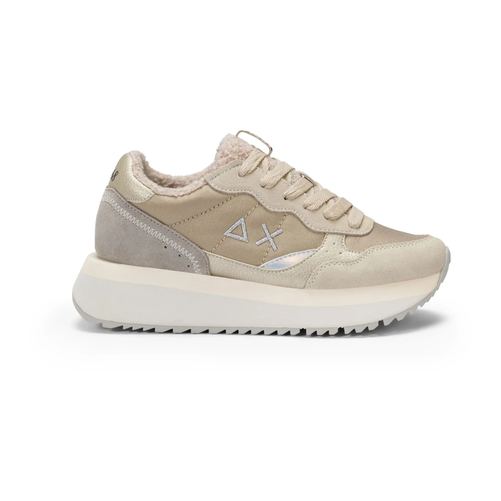 Sun68 Sneakers van suède en stof Dames Schoenen Beige