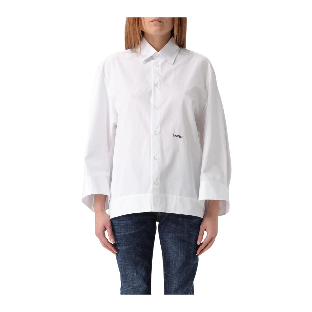 Dsquared2 Women's White Cotton Long Sleeve Shirt Extra Small