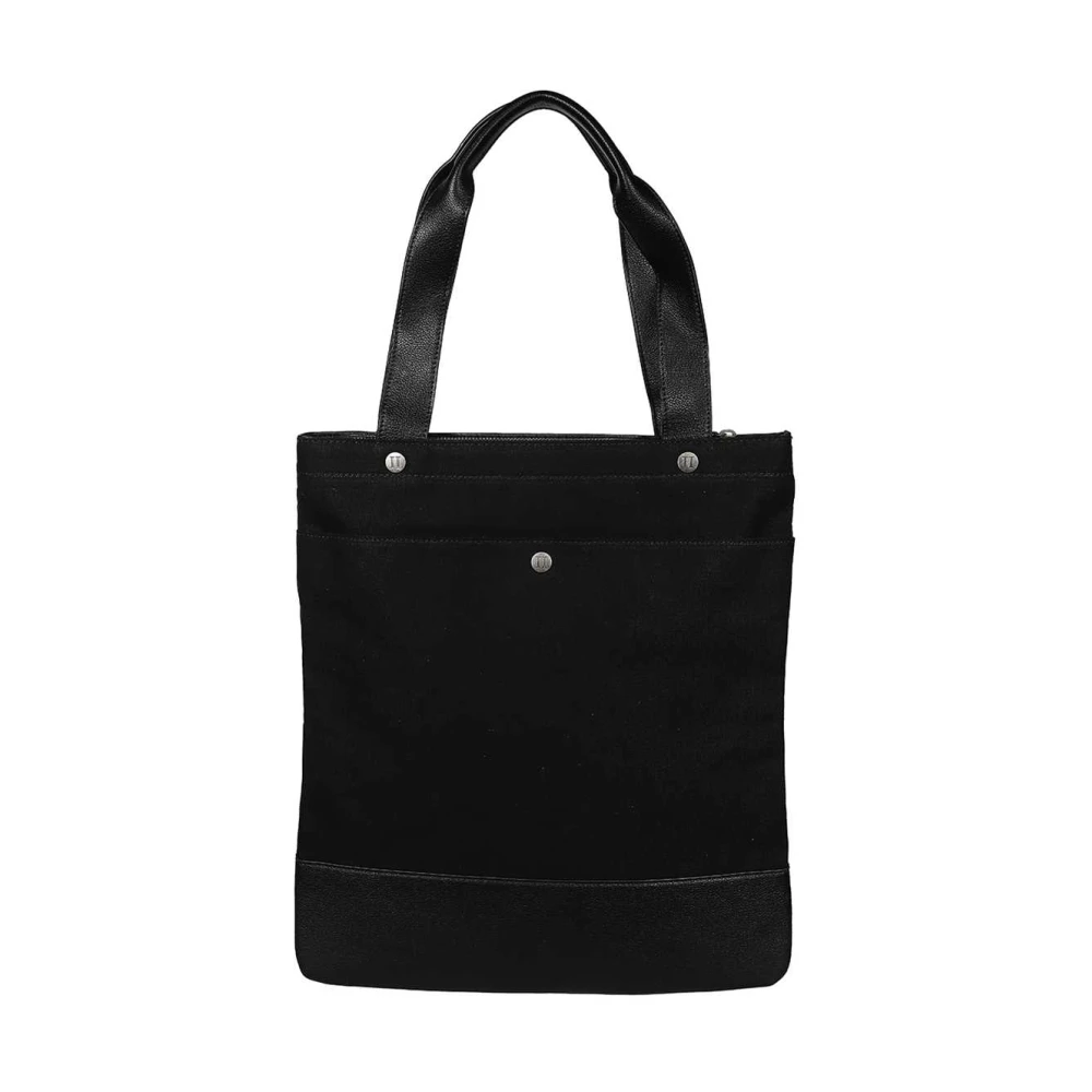 Les Deux Canvas Tote Bag met Ritssluiting Black Heren