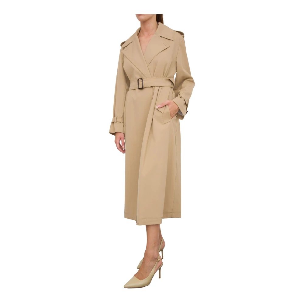 Max Mara Luxe Wollen Blend Trenchcoat Beige Dames